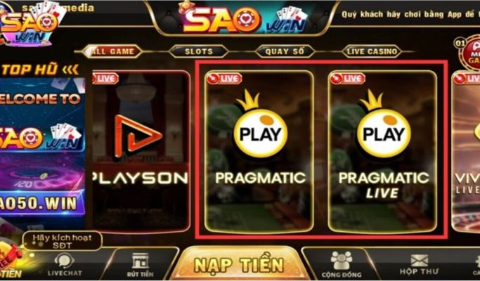 Tổng quan về sảnh Live Pragmatic Saowin